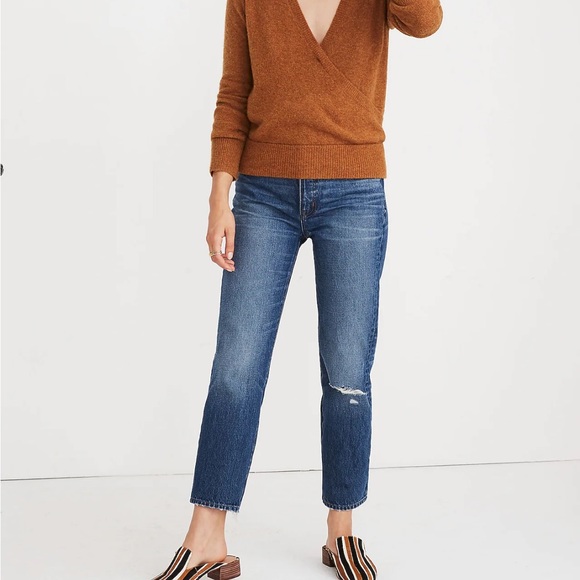 MADEWELL Wrap-Front Pullover Sweater in Coziest Yarn sz L - Picture 5 of 8